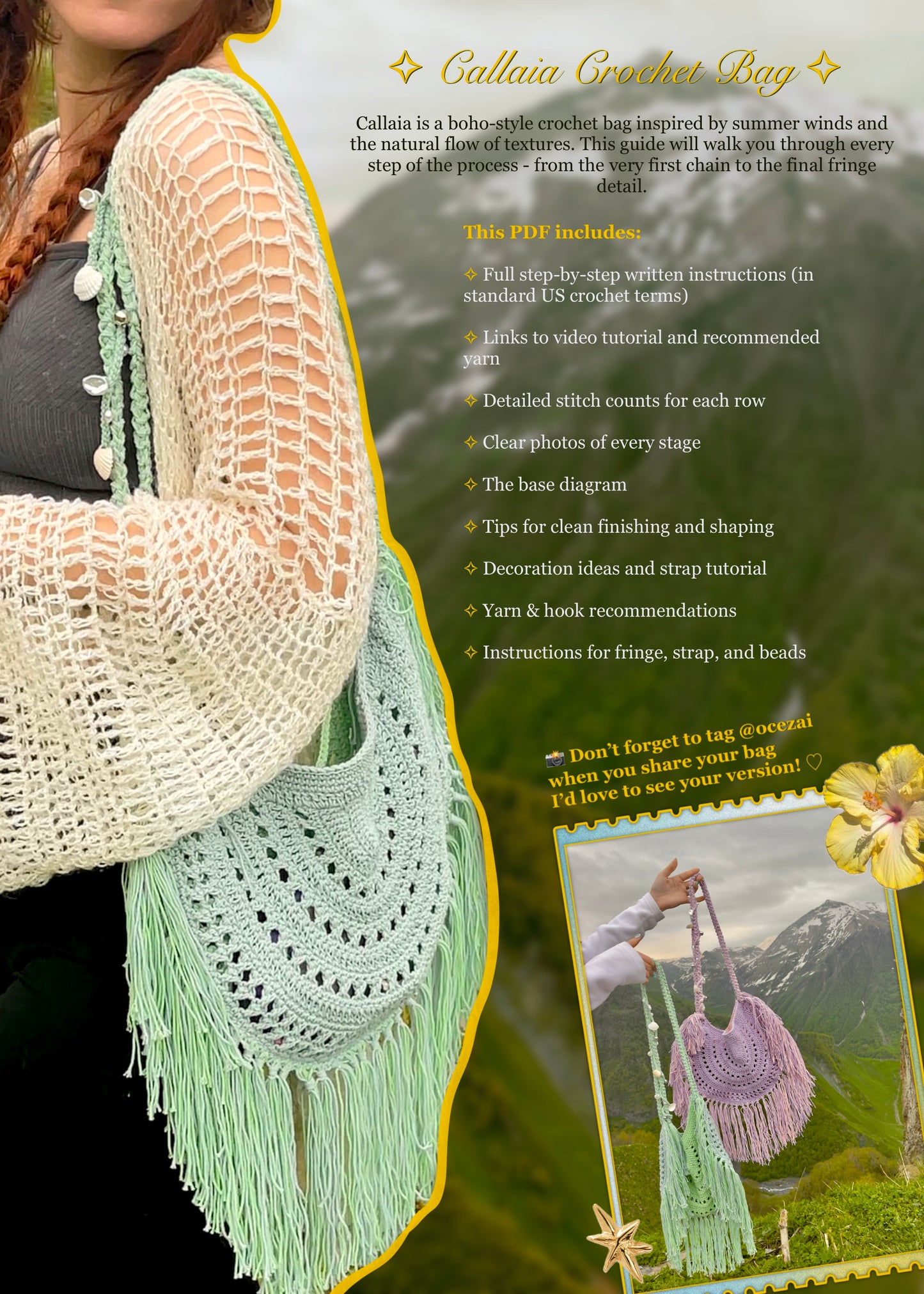 Callaia Crochet Bag – Full Tutorial (PDF+Video)