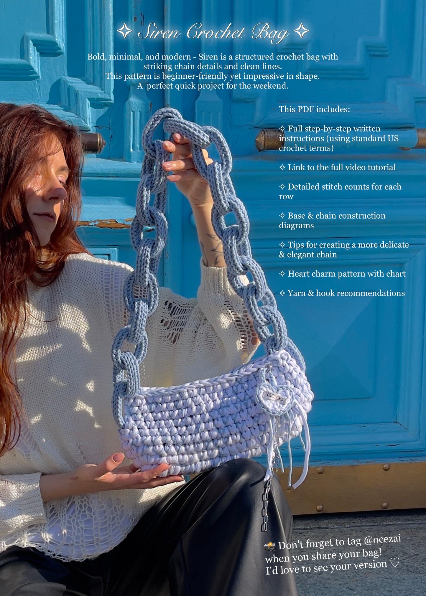 Siren Crochet Chain Bag – Full Tutorial (PDF+Video)
